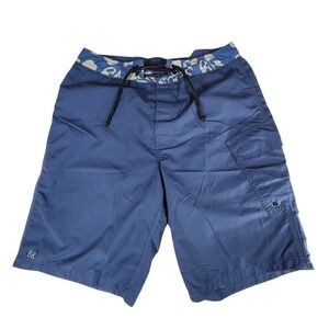Y2K Banana Republic Board Shorts sz 32 Men Blue Swim Surfer Skater Beach 11" 21"